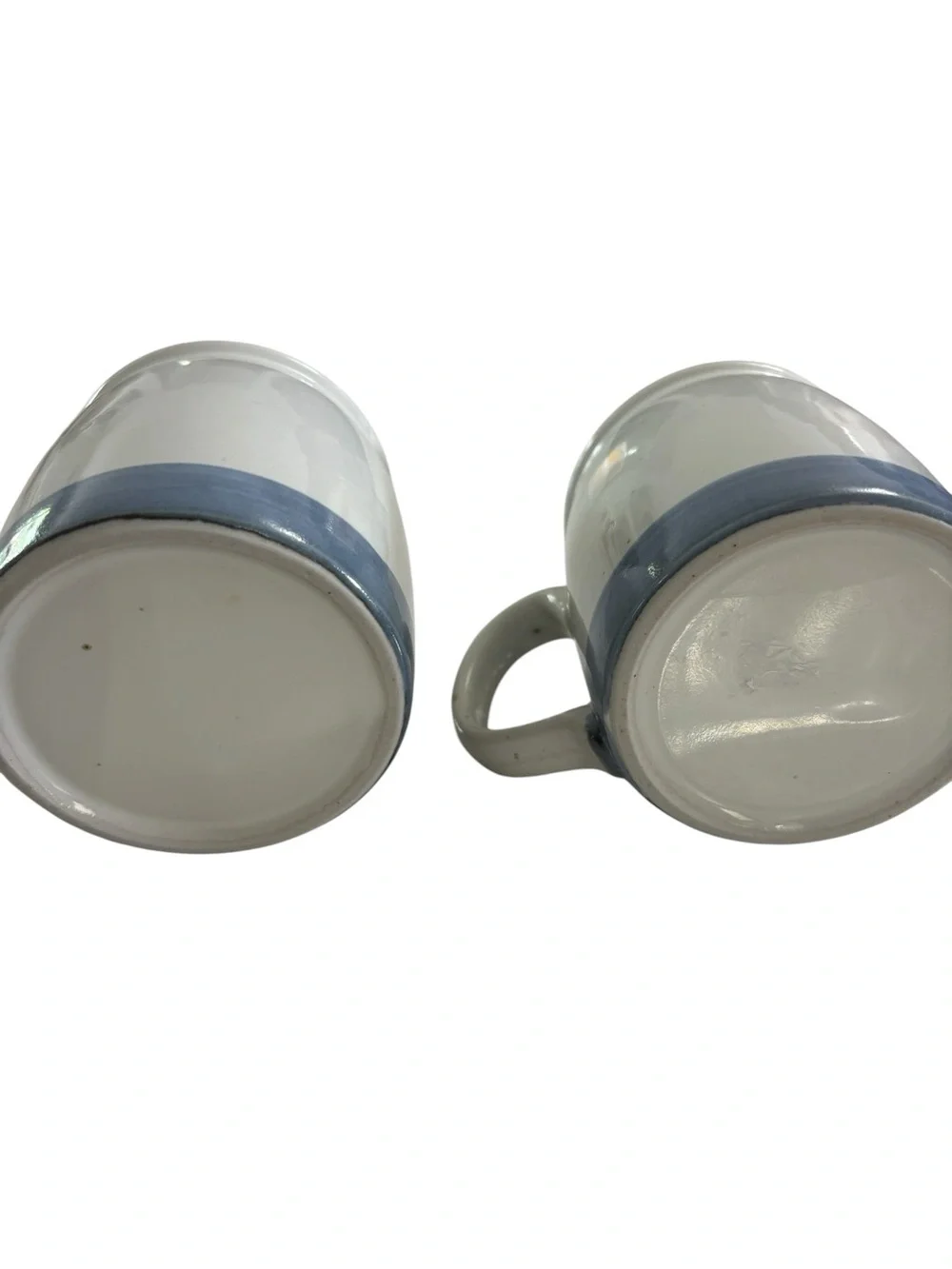 Hot Air Balloon‎ Stoneware Mugs Blue, Yellow, White Coffee Set of 2